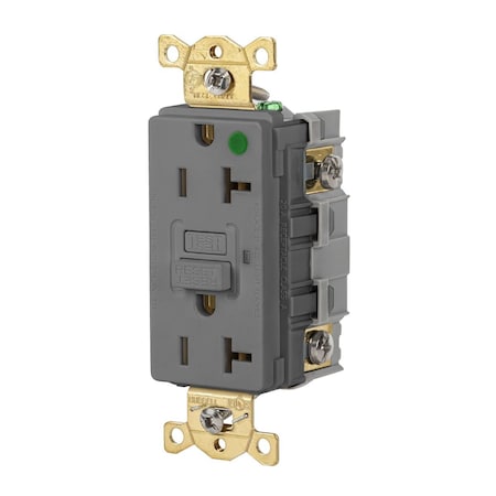 Bryant GFCI Receptacle 20A 125VAC COMM HG GFR GRAY GFR83GRY